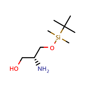 Chemical structure of (R)-2-Amino-3-[(tert-butyldimethylsilyl)oxy]-1-propanol , CAS 176504-16-8, AChemBlock U138813