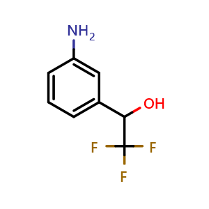 Chemical structure of 1-(3-Aminophenyl)-2,2,2-trifluoroethanol , CAS 17556-38-6, AChemBlock U138821