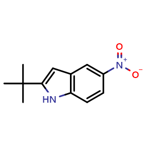 Chemical structure of 2-(tert-Butyl)-5-nitroindole , CAS 174274-85-2, AChemBlock U138830