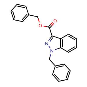 Chemical structure of Benzyl 1-Benzyl-1H-indazole-3-carboxylate , CAS 174180-54-2, AChemBlock U138831