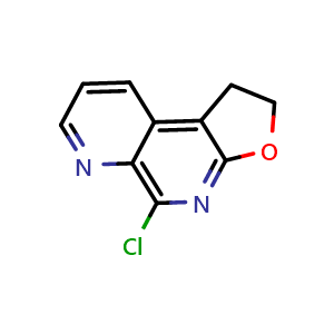 Chemical structure of 5-Chloro-1,2-dihydrofuro[3,2-f][1,7]naphthyridine , CAS 173540-66-4, AChemBlock U138834