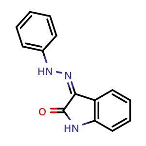 Chemical structure of 3-(2-Phenylhydrazono)-2-indolinone , CAS 17310-26-8, AChemBlock U138840