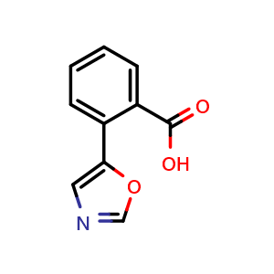 Chemical structure of 2-(5-Oxazolyl)benzoic acid , CAS 169508-94-5, AChemBlock U138883
