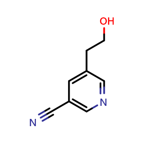 Chemical structure of 5-(2-Hydroxyethyl)nicotinonitrile , CAS 1694868-89-7, AChemBlock U138884