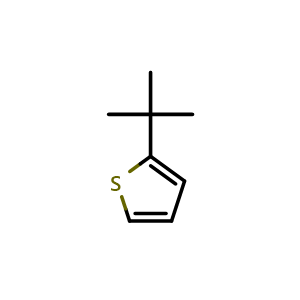 Chemical structure of 2-tert-Butylthiophene , CAS 1689-78-7, AChemBlock U138892