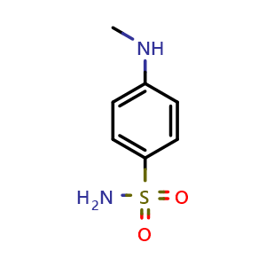 Chemical structure of 4-(Methylamino)benzenesulfonamide , CAS 16891-79-5, AChemBlock U138893