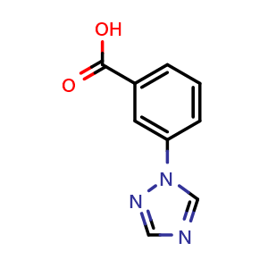 Chemical structure of 3-(1,2,4-Triazol-1-yl)benzoic acid , CAS 167626-64-4, AChemBlock U138911