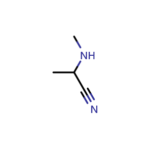 Chemical structure of 2-(Methylamino)propanenitrile , CAS 16752-54-8, AChemBlock U138914