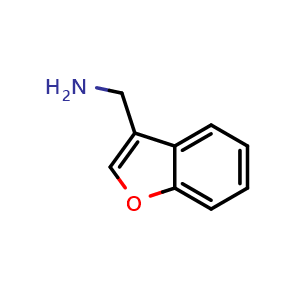 Chemical structure of 3-(Aminomethyl)benzofuran , CAS 165735-63-7, AChemBlock U138926
