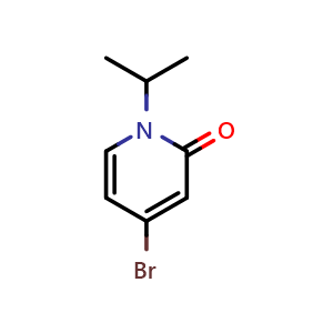 Chemical structure of 4-Bromo-1-isopropylpyridin-2(1H)-one , CAS 1646570-98-0, AChemBlock U138937