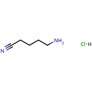 Chemical structure of 5-Aminopentanenitrile hydrochloride , CAS 1638108-03-8, AChemBlock U138946