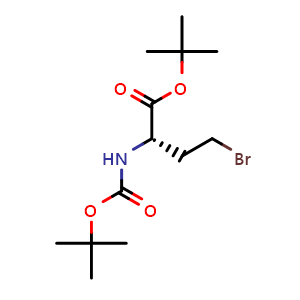 Chemical structure of tert-Butyl (S)-4-Bromo-2-(Boc-amino)butyrate , CAS 163210-89-7, AChemBlock U138952