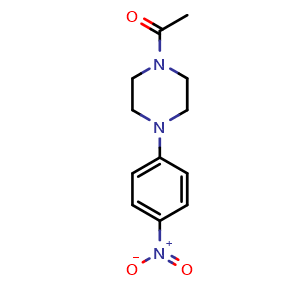 Chemical structure of 1-(4-(4-Nitrophenyl)piperazin-1-yl)ethanone , CAS 16264-08-7, AChemBlock U138968