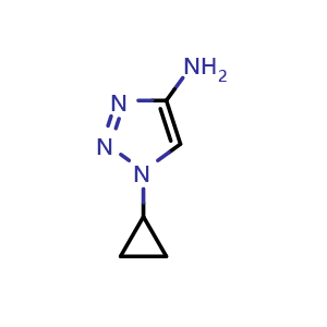 Chemical structure of 4-Amino-1-cyclopropyl-1H-1,2,3-triazole , CAS 1622839-02-4, AChemBlock U138974