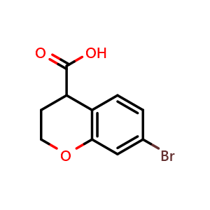 Chemical structure of 7-bromochromane-4-carboxylic acid , CAS 1620075-07-1, AChemBlock U138985