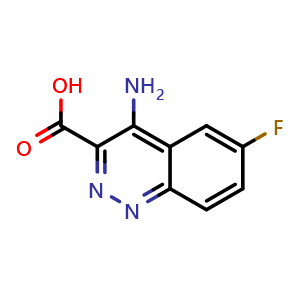 Chemical structure of 4-Amino-6-fluorocinnoline-3-carboxylic acid , CAS 161373-43-9, AChemBlock U138992