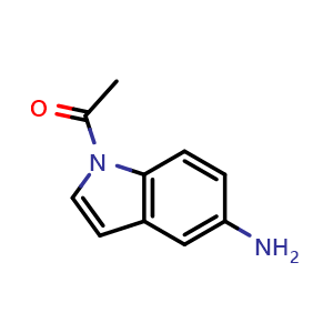 Chemical structure of 1-Acetyl-5-aminoindole , CAS 16066-93-6, AChemBlock U139007