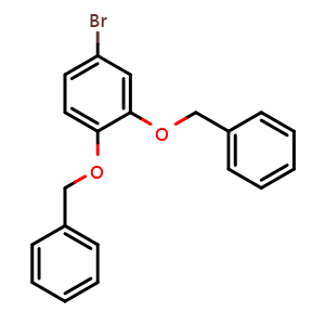 Chemical structure of 1,2-Bis(benzyloxy)-4-bromobenzene , CAS 16047-57-7, AChemBlock U139013
