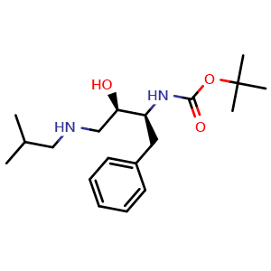 Chemical structure of (2R,3S)-3-(Boc-amino)-1-(isobutylamino)-4-phenyl-2-butanol , CAS 160232-08-6, AChemBlock U139015