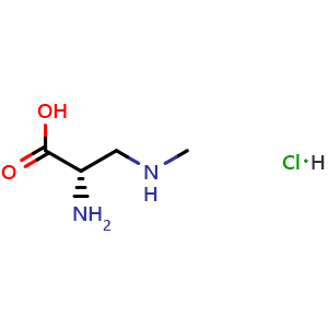 Chemical structure of 3-(Methylamino)-L-alanine hydrochloride , CAS 16012-55-8, AChemBlock U139017