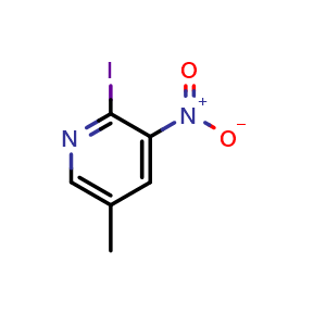 Chemical structure of 2-Iodo-5-methyl-3-nitropyridine , CAS 1598838-80-2, AChemBlock U139019