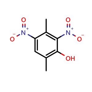 Chemical structure of 3,6-Dimethyl-2,4-dinitrophenol , CAS 15968-56-6, AChemBlock U139020