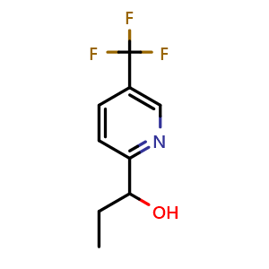 Chemical structure of 1-[5-(Trifluoromethyl)-2-pyridyl]-1-propanol , CAS 1595889-36-3, AChemBlock U139024