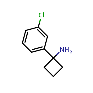 Chemical structure of 1-(3-Chlorophenyl)cyclobutanamine , CAS 158943-22-7, AChemBlock U139031