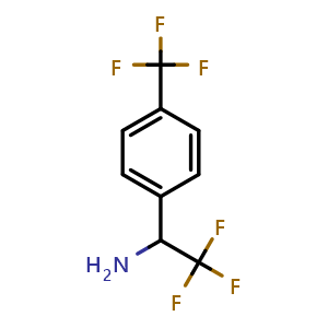 Chemical structure of 2,2,2-Trifluoro-1-(4-trifluoromethylphenyl)ethylamine , CAS 158388-49-9, AChemBlock U139039