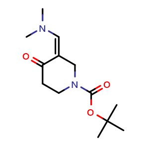 Chemical structure of 1-Boc-3-[(Dimethylamino)methylene]-4-oxopiperidine , CAS 157327-41-8, AChemBlock U139053