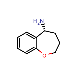 Chemical structure of (5R)-2,3,4,5-tetrahydro-1-benzoxepin-5-amine , CAS 1567915-72-3, AChemBlock U139057