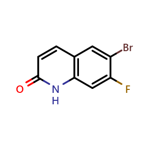 Chemical structure of 6-Bromo-7-fluoroquinolin-2(1H)-one , CAS 1566922-60-8, AChemBlock U139060