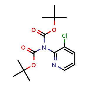 Chemical structure of Imidodicarbonic acid, 2-(3-chloro-2-pyridinyl)-,1,3-bis(1,1-dimethylethyl) ester , CAS 1562232-96-5, AChemBlock U139068