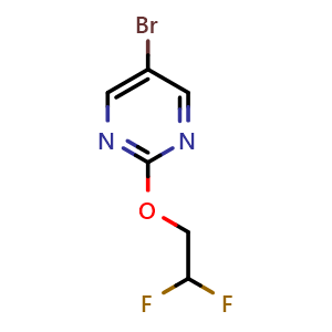 Chemical structure of 5-Bromo-2-(2,2-difluoroethoxy)pyrimidine , CAS 1557875-06-5, AChemBlock U139072