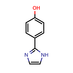 Chemical structure of 4-(2-Imidazolyl)phenol , CAS 15548-89-7, AChemBlock U139076