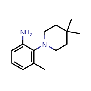 Chemical structure of 2-(4,4-Dimethyl-1-piperidinyl)-3-methylaniline , CAS 1552455-18-1, AChemBlock U139080
