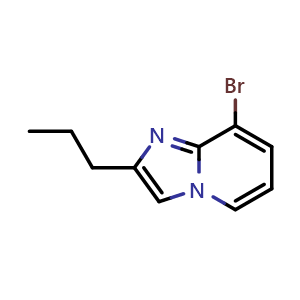 Chemical structure of 8-bromo-2-propyl-imidazo[1,2-a]pyridine , CAS 1550406-39-7, AChemBlock U139086