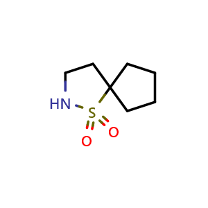 Chemical structure of 1thia-2-azaspiro[4.4]nonane 1,1-dioxide , CAS 1547005-85-5, AChemBlock U139094