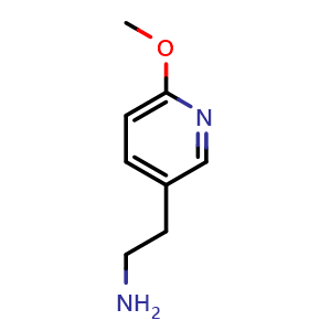 Chemical structure of 2-(6-Methoxy-3-pyridyl)ethylamine , CAS 154403-89-1, AChemBlock U139099