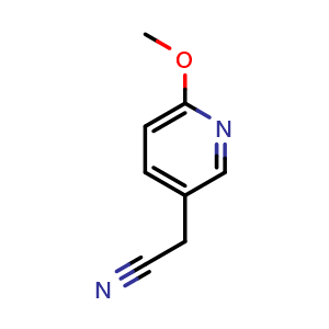 Chemical structure of 2-(6-Methoxy-3-pyridinyl)acetonitrile , CAS 154403-85-7, AChemBlock U139100