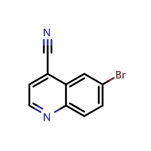 Chemical structure of 6-Bromo-4-cyanoquinoline , CAS 1542874-14-5, AChemBlock U139103