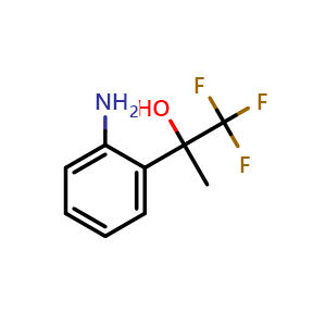 Chemical structure of 2-(2-Aminophenyl)-1,1,1-trifluoro-2-propanol , CAS 1535978-10-9, AChemBlock U139120