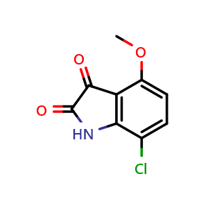 Chemical structure of 7-Chloro-4-methoxyisatin , CAS 15345-55-8, AChemBlock U139121