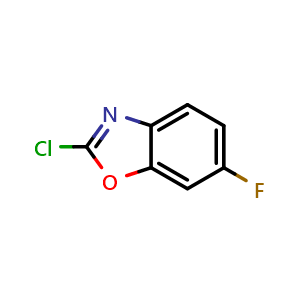 Chemical structure of 2-Chloro-6-fluorobenzoxazole , CAS 153403-53-3, AChemBlock U139124