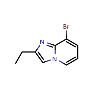 Chemical structure of 8-bromo-2-ethyl-imidazo[1,2-a]pyridine , CAS 1533953-32-0, AChemBlock U139125