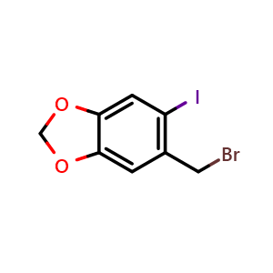 Chemical structure of 5-(Bromomethyl)-6-iodo-1,3-benzodioxole , CAS 153254-99-0, AChemBlock U139127