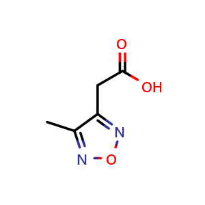 Chemical structure of 2-(4-Methyl-1,2,5-oxadiazol-3-yl)acetic acid , CAS 15323-69-0, AChemBlock U139128