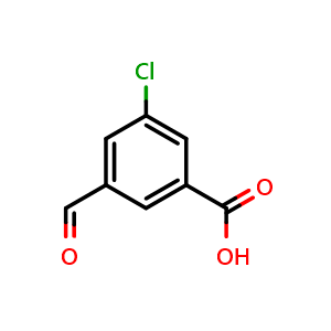 Chemical structure of 3-Chloro-5-formylbenzoic acid , CAS 153203-59-9, AChemBlock U139129