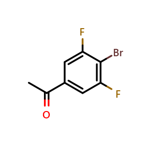 Chemical structure of 4'-Bromo-3',5'-difluoroacetophenone , CAS 1528607-78-4, AChemBlock U139135