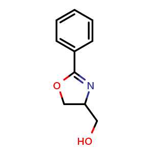 Chemical structure of (2-phenyl-4,5-dihydrooxazol-4-yl)methanol , CAS 15263-48-6, AChemBlock U139137